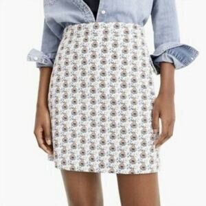 Point Sur by J. Crew cream floral pattern mini skirt size 6